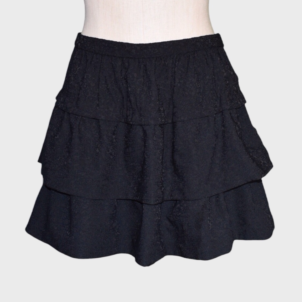 Zara Black Tiered Mini‎ Skirt